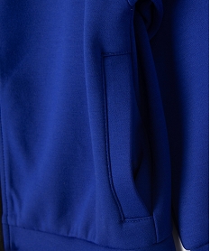 sweat zippe en maille extensible et douce garcon bleu standard sweatsG602501_3
