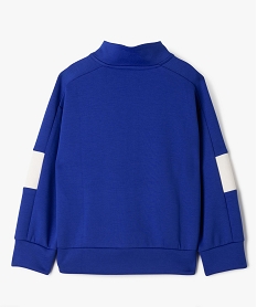 sweat zippe en maille extensible et douce garcon bleu standard sweatsG602501_4