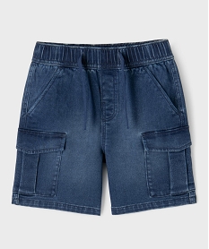 bermuda parachute en jean stretch avec taille ajustable garcon grisG605501_4