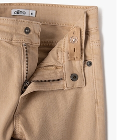 pantalon uni extensible coupe slim garcon beige pantalonsG605701_2