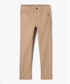 pantalon uni extensible coupe slim garcon beige pantalonsG605701_4