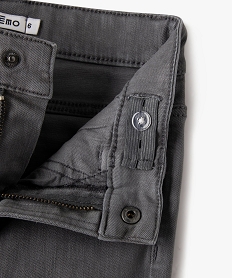 pantalon uni extensible coupe slim garcon gris standard pantalonsG605801_2