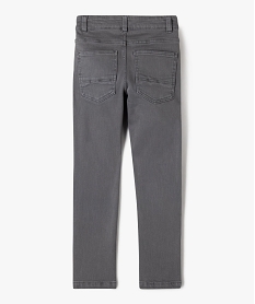 pantalon uni extensible coupe slim garcon gris standard pantalonsG605801_3