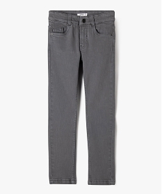 pantalon uni extensible coupe slim garcon gris standard pantalonsG605801_4