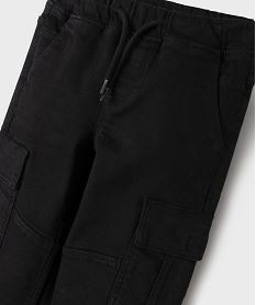 pantalon cargo 6 poches garcon noir standard pantalonsG606301_2