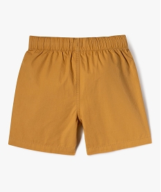 bermuda en toile legere a taille elastiquee garcon jaune standardG606901_3