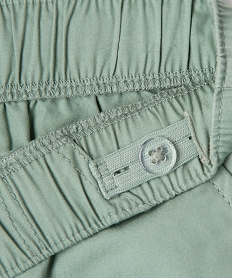 bermuda en toile legere a taille elastiquee garcon vert standardG607001_2