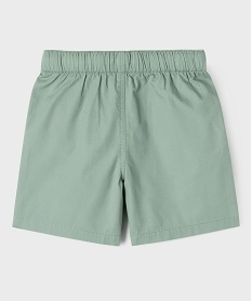 bermuda en toile legere a taille elastiquee garcon vert standardG607001_3