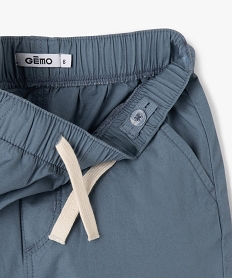 bermuda en toile legere a taille elastiquee garcon bleu standardG607101_2