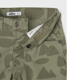 bermuda en coton twill imprime a revers garcon vert standardG607201_2