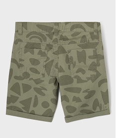 bermuda en coton twill imprime a revers garcon vert standardG607201_3