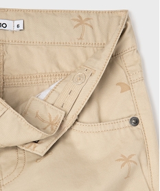 bermuda en coton twill imprime a revers garcon blanc chineG607301_2