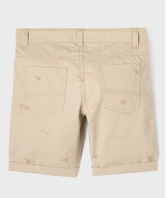 bermuda en coton twill imprime a revers garcon blanc chineG607301_3