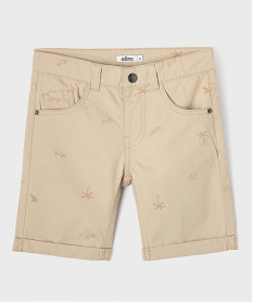 bermuda en coton twill imprime a revers garcon blanc chineG607301_4