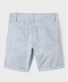 bermuda en coton twill imprime a revers garcon grisG607401_3