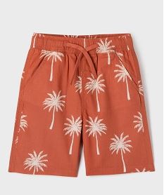 GEMO Bermuda large à motif palmiers garçon marron standard