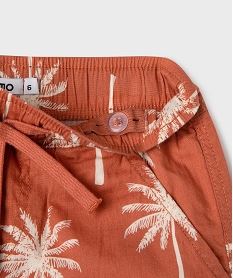 bermuda large a motif palmiers garcon marron standardG608401_2