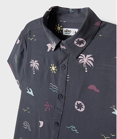 chemise manches courtes a motifs estivaux garcon bleuG608501_2