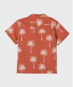 chemise manches courtes a motifs palmiers garcon marron standardG608801_3