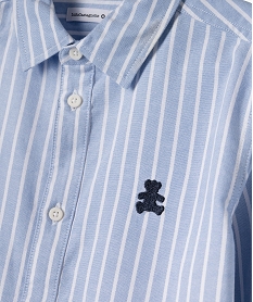 chemise manches longues a rayures garcon - lulucastagnette bleu standardG608901_2