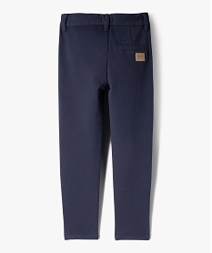 pantalon chino en maille confortable et au coloris unique garcon bleu pantalonsG609201_3