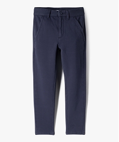 pantalon chino en maille confortable et au coloris unique garcon bleu pantalonsG609201_4