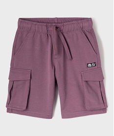 bermuda cargo en maille french terry garcon violet standardG610701_4