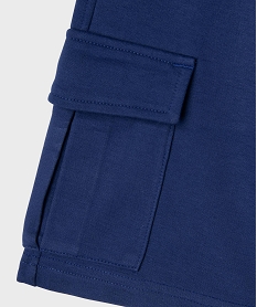 bermuda en maille coupe cargo garcon bleu standardG610801_3