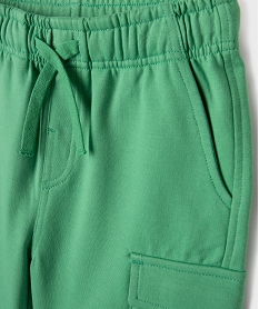 bermuda en maille coupe cargo garcon vert standardG611101_2
