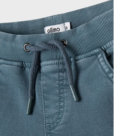bermuda en coton stretch coupe regular taille ajustable garcon bleuG611601_2
