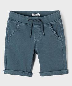 bermuda en coton stretch coupe regular taille ajustable garcon bleuG611601_4