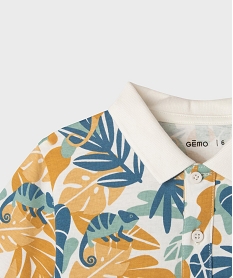 polo manches courtes a motifs exotiques garcon blanc standard polosG612101_2