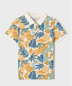 polo manches courtes a motifs exotiques garcon blanc standard polosG612101_4