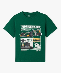 GEMO Tee-shirt à manches courtes à motif streetwear garçon vert standard