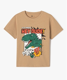 GEMO Tee-shirt à manches courtes à motif streetwear garçon beige standard