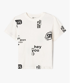 GEMO Tee-shirt à manches courtes à motif streetwear garçon Beige