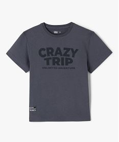 tee-shirt manches courtes en coton imprime garcon bleu tee-shirtsG613901_4