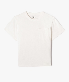 GEMO Tee-shirt à manches courtes avec poche poitrine garçon blanc standard
