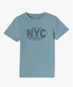 GEMO Tee-shirt à manches courtes avec inscription garçon bleu standard