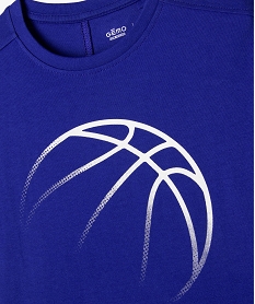 tee-shirt manches courtes coupe oversize theme sport garcon bleu standard tee-shirtsG615301_2