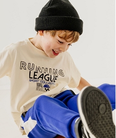 GEMO Tee-shirt manches courtes coupe oversize thème sport garçon blanc chine