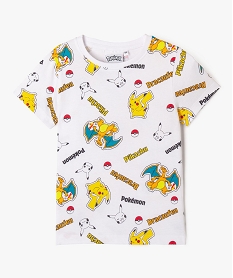 GEMO Tee-shirt manches courtes à motifs multicolores garçon - Pokemon blanc standard