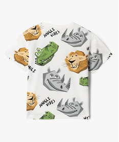 tee-shirt manches courtes a motifs animaux de la jungle garcon blanc tee-shirtsG616301_3