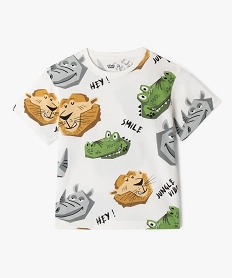 tee-shirt manches courtes a motifs animaux de la jungle garcon blanc tee-shirtsG616301_4