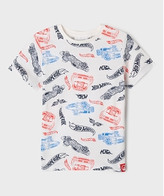 GEMO Tee-shirt manches courtes imprimé voitures de course garçon - Hotwheels blanc standard