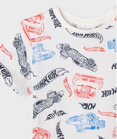 tee-shirt manches courtes imprime voitures de course garcon - hotwheels blanc standard tee-shirtsG616501_2