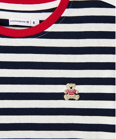 tee-shirt manches courtes a rayures garcon - lulucastagnette blanc standard tee-shirtsG618501_2