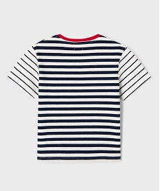 tee-shirt manches courtes a rayures garcon - lulucastagnette blanc standard tee-shirtsG618501_3