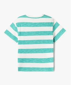 tee-shirt manches courtes a larges rayures garcon vert standard tee-shirtsG618701_3