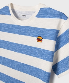 tee-shirt manches courtes a larges rayures garcon bleu standard tee-shirtsG618801_2